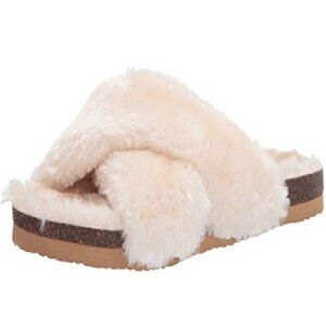 BC Footwear Women's Slipper, Ivory, 7